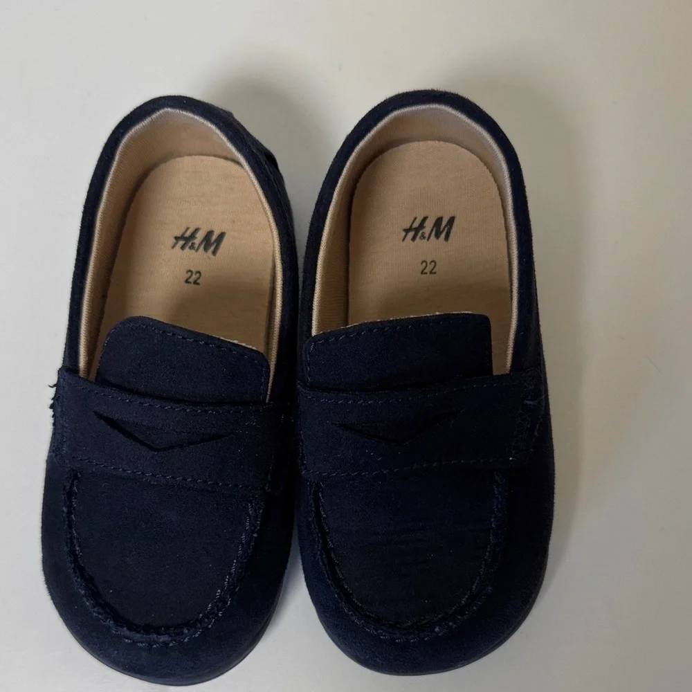 H&M Navy Suede Kids Loafers
